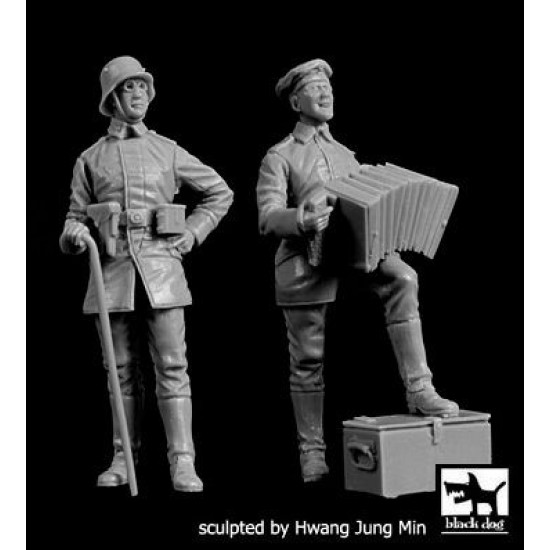 Black Dog F35212 1/35 German soldier with accordion+officer WW I