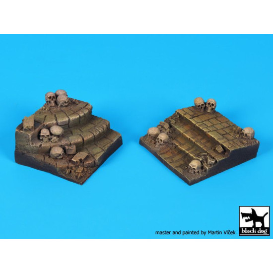 Black Dog FD018 Stairs with skulls for 75 mm figures