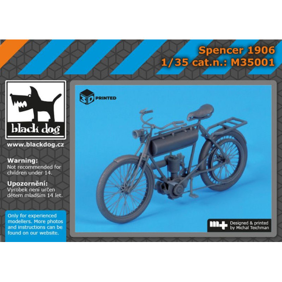 Black Dog M35001 1/35 Spencer 1906 Motorcycle resin 3D Print