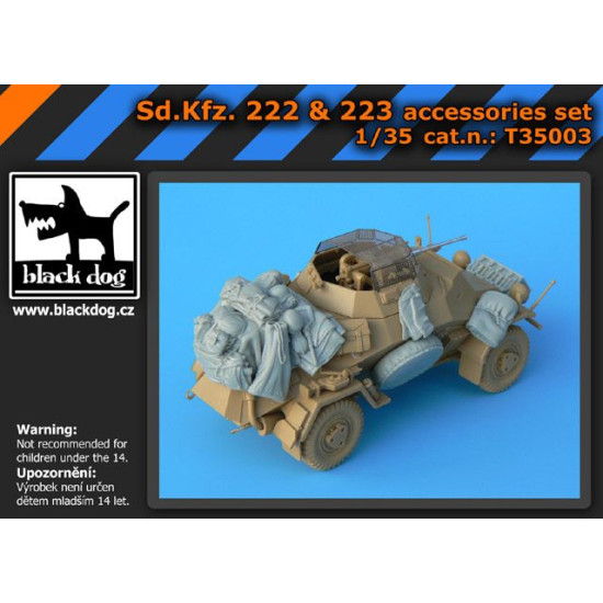 Black Dog T35003 1/35 Sd.Kfz. 222 & 223 accessories set for Tamiya 12 parts