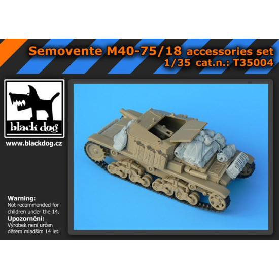 Black Dog T35004 1/35 Semovente M40-75/18 accessories set for Tamiya 17 parts