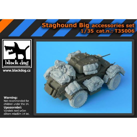 Black Dog T35006 1/35 Staghound Big accessories set for Bronco kit, 23 resin parts