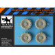 Black Dog T35008 1/35 Staghound snowchained wheels set for Bronco 4 resin parts