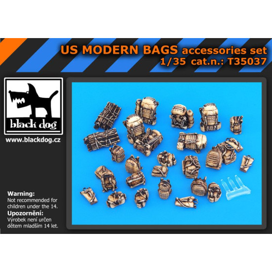 Black Dog T35037 1/35 US modern bags accessories set