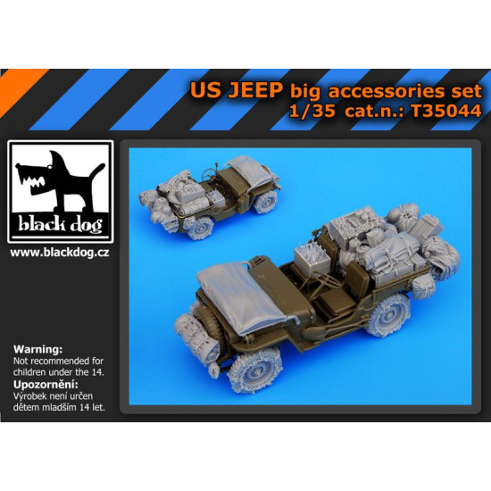 Black Dog T35044 1/35 US Jeep big accessories set for Tamiya