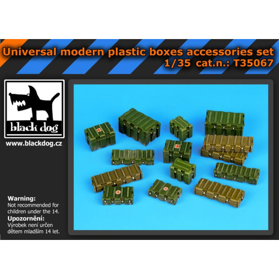 Black Dog T35067 1/35 Universal modern plastic boxes accessories set