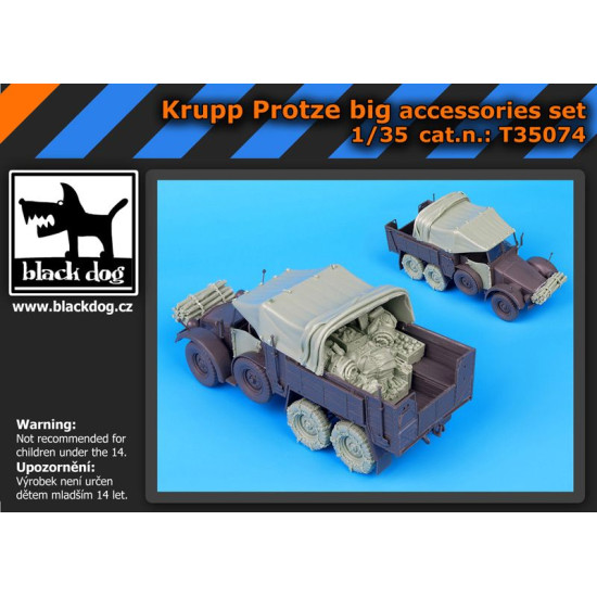 Black Dog T35074 1/35 Krupp Protze big accessories set for Tamiya