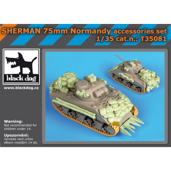 Black Dog T35081 1/35 Sherman 75mm Normandy accessories set for Dragon