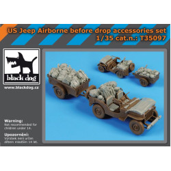 Black Dog T35097 1/35 Us Jeep airborne before drop accessories set for Bronco