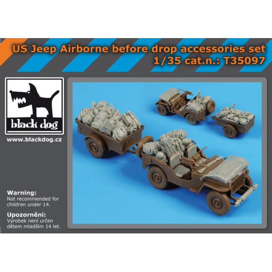 Black Dog T35097 1/35 Us Jeep airborne before drop accessories set for Bronco