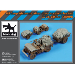 Black Dog T35098 1/35 Us Jeep airborne after drop accessories set for Bronco