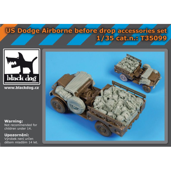 Black Dog T35099 1/35 Us Dodge airborne before drop accessores set for AFV