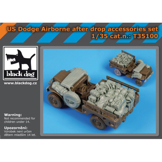 Black Dog T35100 1/35 Us Dodge airborne after drop accessories set for AFV