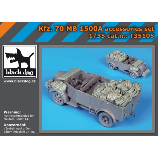 Black Dog T35105 1/35 Kfz. 70 MB 1500A accessories set for Mini Art