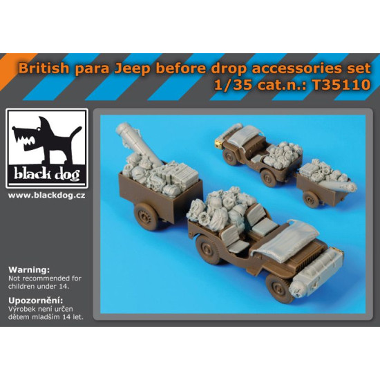 Black Dog T35110 1/35 British para Jeep before drop accessories set for Bronco