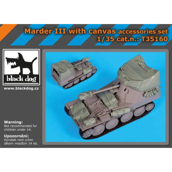 Black Dog T35160 1/35 Marder III with canvas accessories set for Dragon