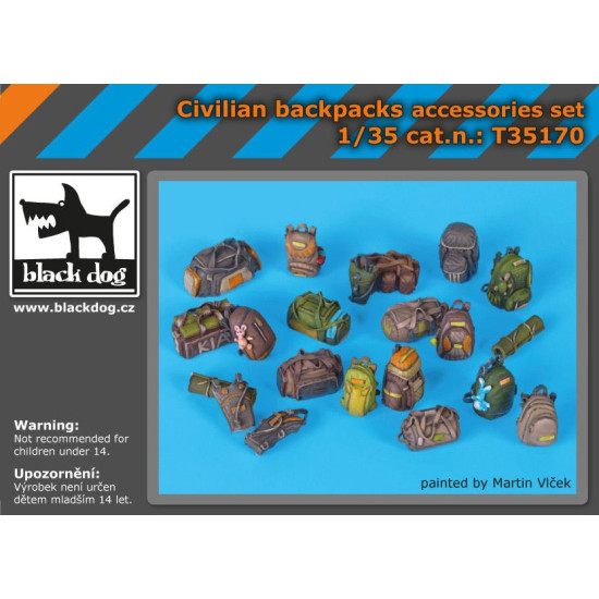 Black Dog T35170 1/35 Civilian backpacks accessories set