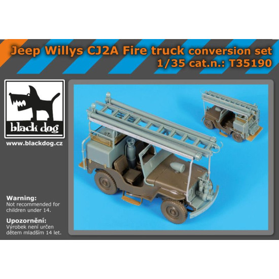 Black Dog T35190 1/35 Jeep Willys CJ2A Fire truck conversion set for Tamiya