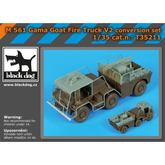 Black Dog T35211 1/35 M 561 Gama Goat fire truck V2 conversion set for Tamiya