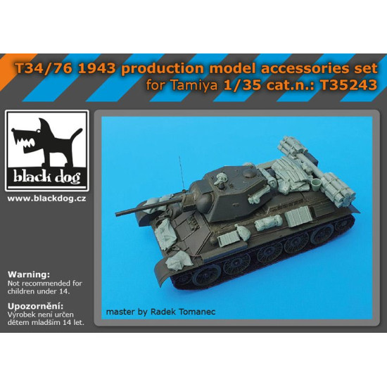 Black Dog T35243 1/35 T34/76 1943 production model accessories set for Tamiya