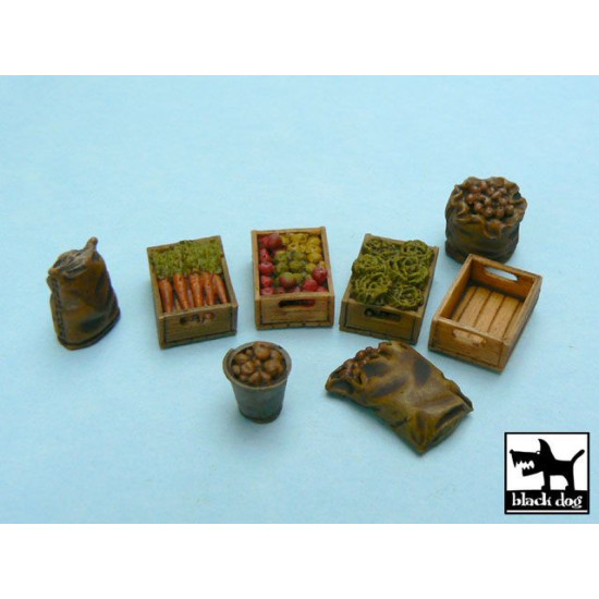 Black Dog T48010 1/48 Food supplies #1 accessories set 32 resin parts