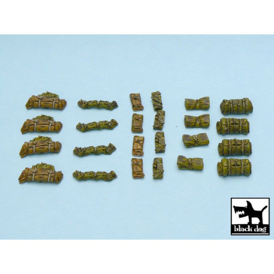 Black Dog T48019 1/48 Tentage + bedrolls #2 accessories set 24 resin parts