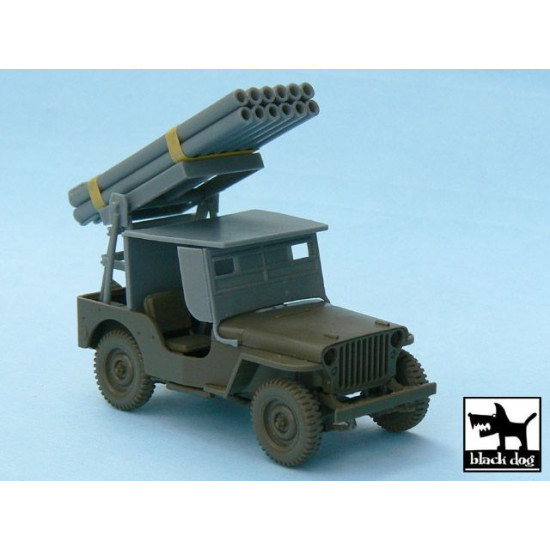 Black Dog T48027 1/48 Jeep with rocket launcher for Tamiya 32552, 43 resin parts