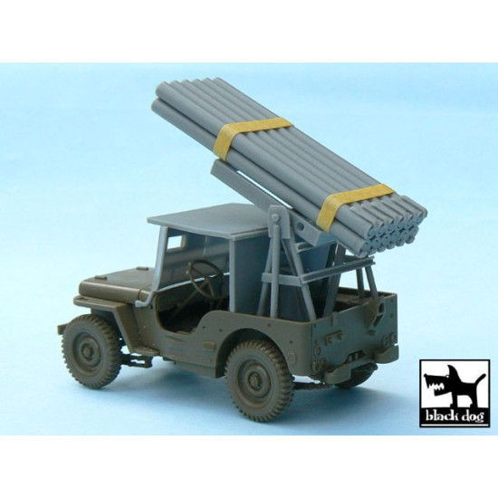 Black Dog T48027 1/48 Jeep with rocket launcher for Tamiya 32552, 43 resin parts
