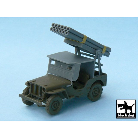 Black Dog T48027 1/48 Jeep with rocket launcher for Tamiya 32552, 43 resin parts