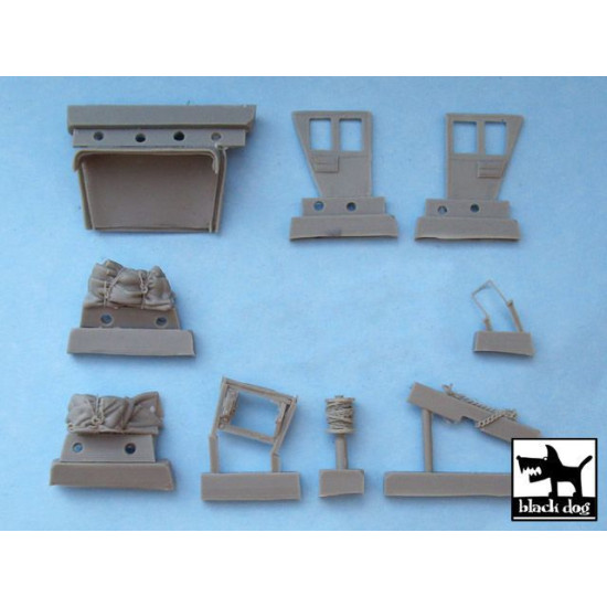 Black Dog T48048 1/48 US 2 1/2 ton Cargo Truck accessories set for Tamiya 32548, 10 resin parts