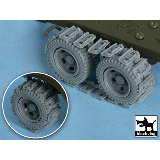 Black Dog T48049 1/48 US 2 1/2 ton Cargo Truck Traction devices for Tamiya 32548, 42 resin parts