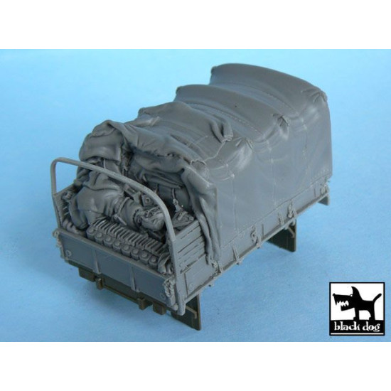 Black Dog T48051 1/48 US 2 1/2 ton Cargo Truck open cargo bay canvas for Tamiya 32548, 1 resin part