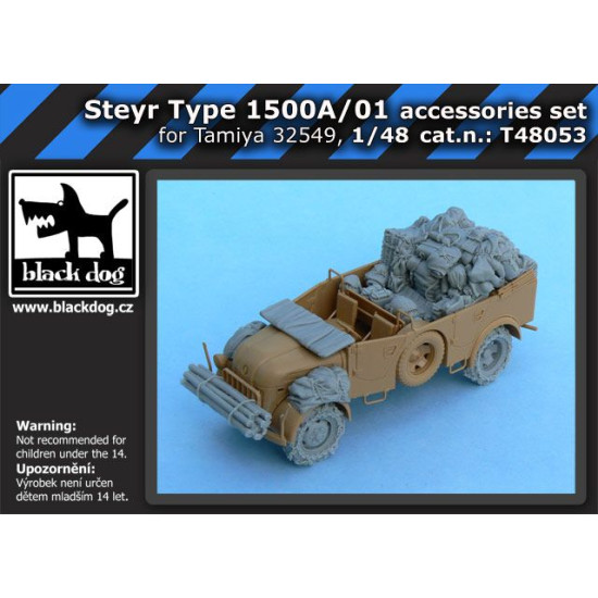 Black Dog T48053 1/48 Steyr Type 1500A/01 accessories set for Tamiya 32549, 25 resin parts