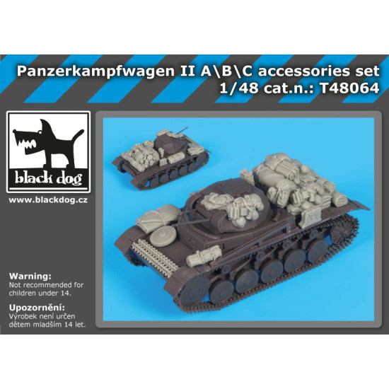 Black Dog T48064 1/48 Panzerkampfwagen II ABC accessories set for Tamiya