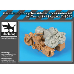 Black Dog T48070 1/48 German motorcycle + sidecar for Tamiya