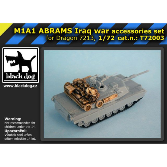 Black Dog T72003 1/72 M1A1 ABRAMS Iraq War for Dragon 07213, 7 resin parts