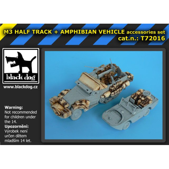 Black Dog T72016 1/72 M3 Half Track +amphibian vehicle for Trumpeter