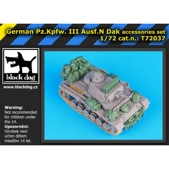 Black Dog T72037 1/72 German Pz.Kpw III Ausf.N DAK accessories set for Dragon