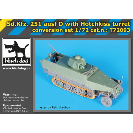 Black Dog T72093 1/72 Sd.Kfz.251 ausf D Hotchkiss turret conversion set Dragon