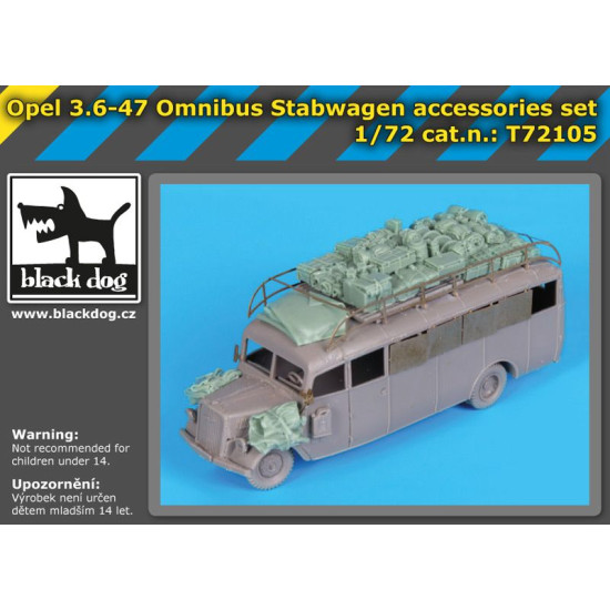 Black Dog T72105 1/72 Opel 3.6-47 Omnibus stabwagen accessories set for Roden