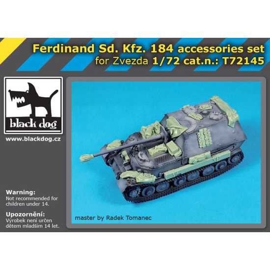 Black Dog T72145 1/72 Ferdinand Sd. Kfz. 184 accessories set for Zvezda