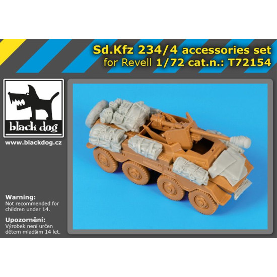 Black Dog T72154 1/72 Sd.Kfz 234/4 accessories set for Italeri Black Dog T72154 1/72 Sd.Kfz 234/4 accessories set for Italeri