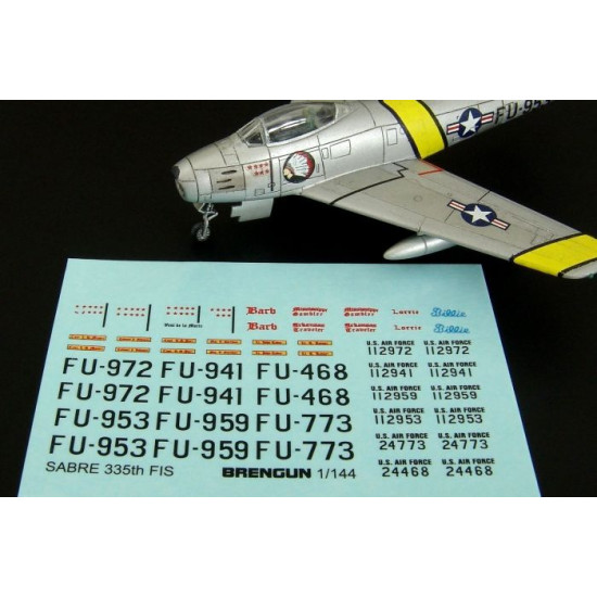 Brengun BRL144084 1/144 F-86F SABRE 335th FIS Decals for Trumpeter