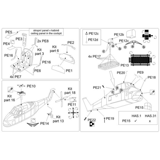 Brengun BRL144107 1/144 Westland Wessex HAS 1-31A PE set for MARK I kit