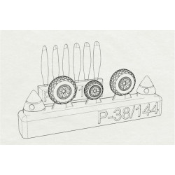 Brengun BRL144146 1/144 P-38 Wheels -proppelers (Fujimi kit) resin set
