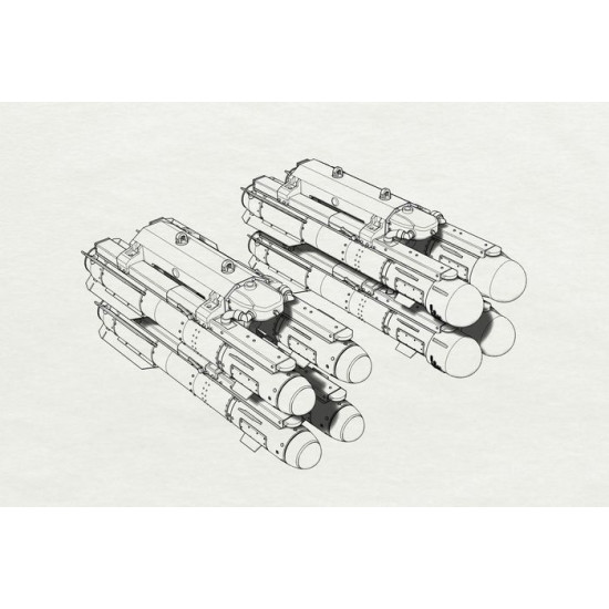 Brengun BRL32037 1/32 AGM-114 Hellfire resin kit US air-to-ground rockets 8pcs