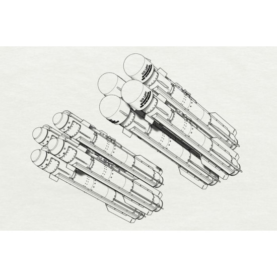 Brengun BRL32037 1/32 AGM-114 Hellfire resin kit US air-to-ground rockets 8pcs