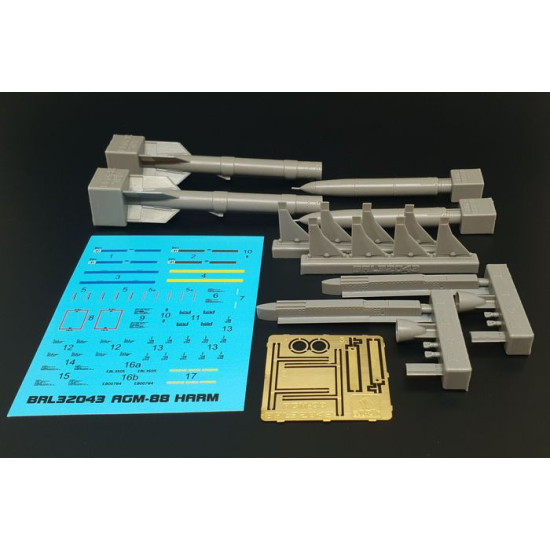 Brengun BRL32043 1/32 AGM-88 Harm (2pcs) Resin US air to ground missiles