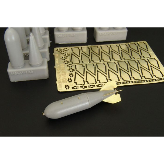 Brengun BRL48102 1/48 US bomb 500-lb AN-M64A1 resin set of U.S. bombs (8pcs)