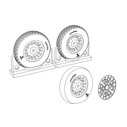 Brengun BRL48114 1/48 F4U Corsair Block Thread Wheels set resin